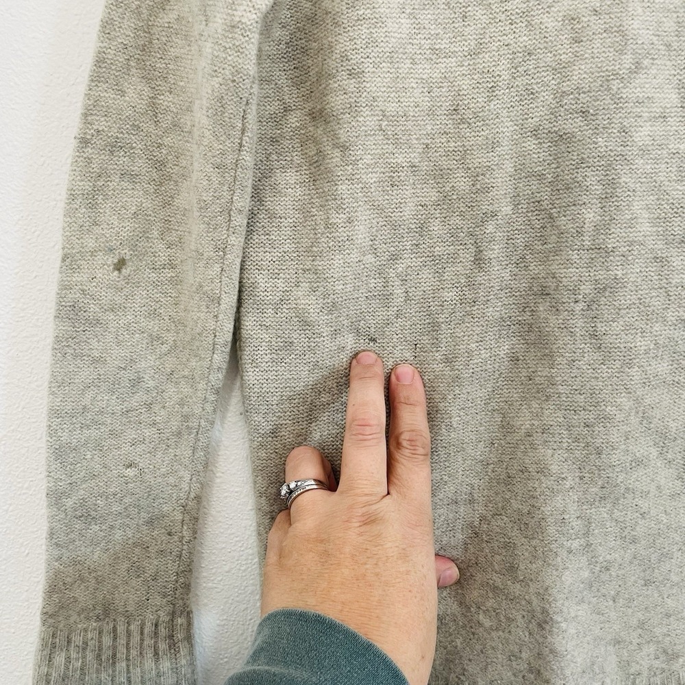 *READ* Madewell 100% Merino Wool V-Neck Button Front Cardigan Sweater Grey Small - Picture 9 of 10